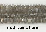 CMS1660 15.5 inches 6*10mm - 8*11mm faceted tyre moonstone beads