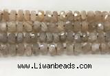 CMS1664 15.5 inches 6*10mm - 8*11mm faceted tyre moonstone beads