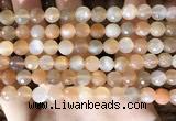 CMS1716 15.5 inches 8mm faceted round rainbow moonstone beads