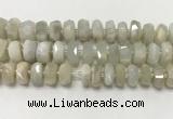 CMS1770 15.5 inches 6*13mm - 8*14mm faceted tyre moonstone beads