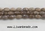 CMS1777 15.5 inches 11*18mm faceted rice AB-color moonstone beads