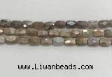 CMS1781 15.5 inches 8*12mm faceted rectangle AB-color moonstone beads