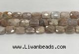 CMS1784 15.5 inches 12*16mm faceted rectangle AB-color moonstone beads