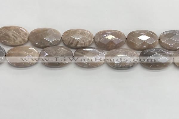 CMS1804 15.5 inches 20*30mm faceted oval AB-color moonstone beads