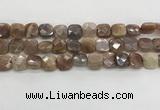 CMS1829 15.5 inches 12*12mm faceted square AB-color moonstone beads