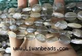 CMS1850 15.5 inches 8*12mm faceted oval grey moonstone beads