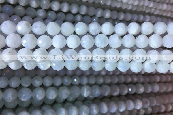 CMS1861 15.5 inches 8mm faceted round white moonstone gemstone beads