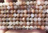 CMS1891 15.5 inches 6.5mm faceted round rainbow moonstone beads