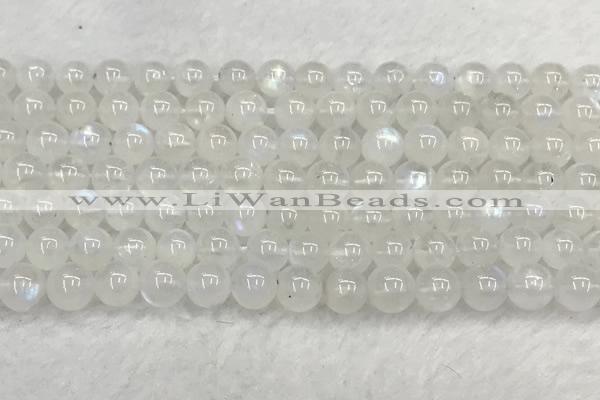 CMS1907 15.5 inches 8mm round white moonstone gemstone beads