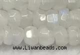 CMS1910 15.5 inches 4.5*6mm faceted rondelle white moonstone beads