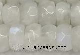 CMS1912 15.5 inches 6*10mm faceted rondelle white moonstone beads