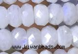 CMS1926 15.5 inches 5*8mm faceted rondelle white moonstone beads