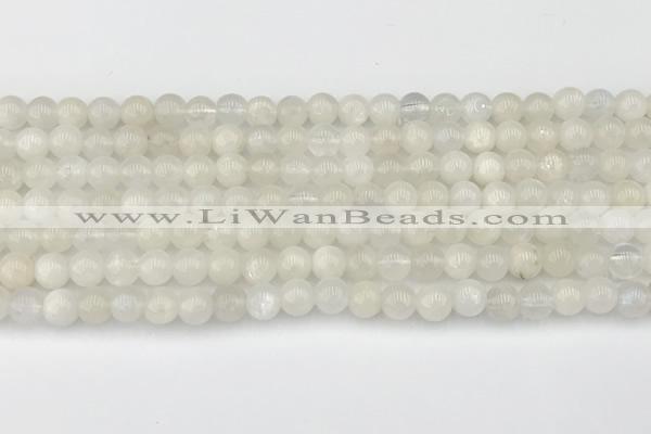 CMS2025 15.5 inches 5mm round white moonstone beads wholesale