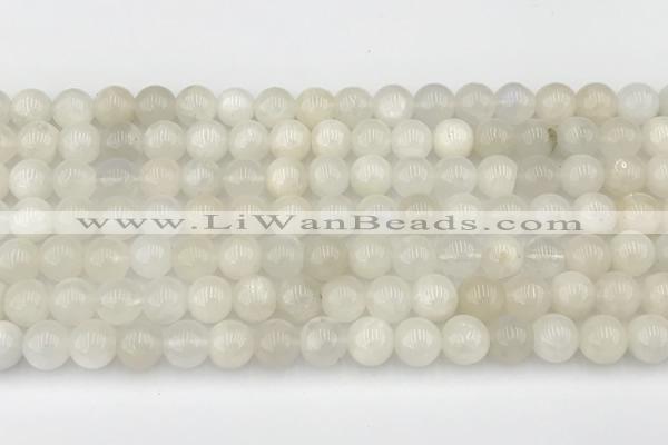 CMS2027 15.5 inches 7mm round white moonstone beads wholesale