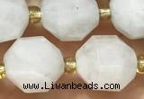 CMS2067 15 inches 9*10mm faceted white moonstone beads wholesale