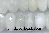 CMS2098 15 inches 6*9mm faceted rondelle white moonstone beads