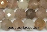 CMS2123 15 inches 6mm faceted rondelle moonstone beads