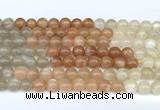 CMS2165 15 inches 6mm round rainbow moonstone beads