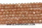 CMS2252 15 inches 8mm round orange moonstone beads wholesale