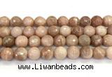 CMS2283 15 inches 12mm faceted round moonstone beads