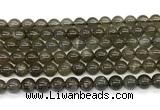 CMS2302 15 inches 8mm round black moonstone beads wholesale