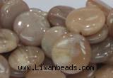 CMS24 15.5 inches 18mm flat round moonstone gemstone beads wholesale