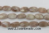 CMS33 15.5 inches 8*10mm faceted oval moonstone gemstone beads