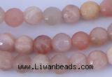 CMS350 15.5 inches 6mm faceted round natural pink moonstone beads