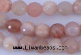 CMS351 15.5 inches 8mm faceted round natural pink moonstone beads