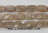 CMS40 15.5 inches 8*12mm faceted rectangle moonstone gemstone beads