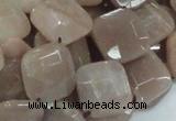 CMS42 15.5 inches 14*14mm faceted diamond moonstone gemstone beads