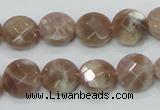 CMS45 15.5 inches 12mm faceted coin moonstone gemstone beads