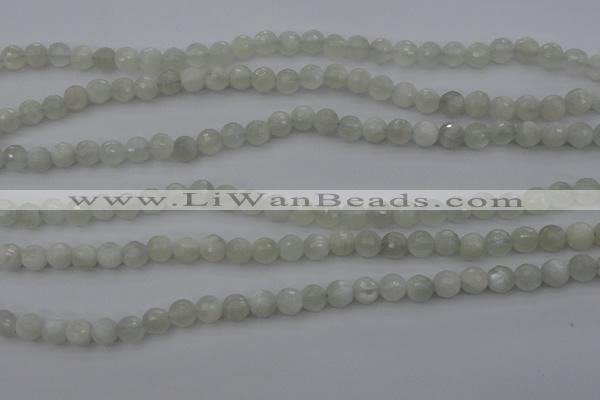 CMS452 15.5 inches 6mm faceted round white moonstone gemstone beads