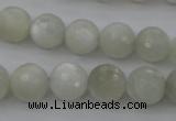 CMS453 15.5 inches 8mm faceted round white moonstone gemstone beads