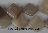 CMS531 15.5 inches 15*15mm diamond moonstone beads wholesale