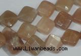 CMS550 15.5 inches 10*10mm faceted diamond moonstone beads wholesale