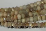 CMS563 15.5 inches 4*6mm faceted rondelle moonstone beads wholesale