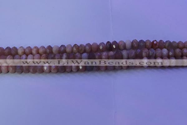 CMS564 15.5 inches 5*8mm faceted rondelle moonstone gemstone beads