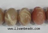 CMS568 15.5 inches 15*20mm faceted rondelle moonstone beads wholesale