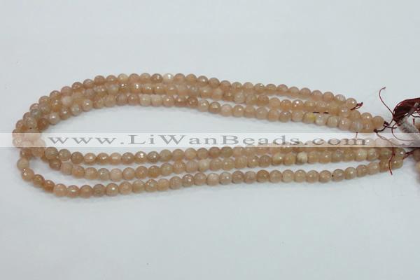 CMS58 15.5 inches 6mm faceted round moonstone gemstone beads