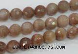 CMS59 15.5 inches 8mm faceted round moonstone gemstone beads