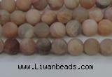 CMS601 15.5 inches 6mm round matte natural moonstone beads