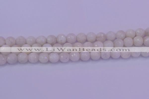 CMS663 15.5 inches 10mm faceted round white moonstone beads