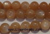 CMS703 15.5 inches 10mm round peach moonstone beads wholesale