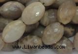 CMS71 15.5 inches 14*18mm faceted rice moonstone gemstone beads