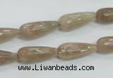 CMS74 15.5 inches 8*20mm faceted teardrop moonstone gemstone beads