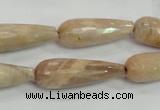 CMS76 15.5 inches 10*30mm faceted teardrop moonstone gemstone beads