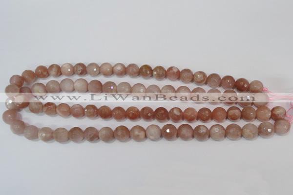 CMS765 15.5 inches 10mm faceted round natural moonstone beads