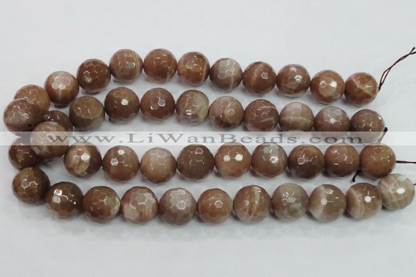 CMS82 15.5 inches 18mm faceted round moonstone gemstone beads