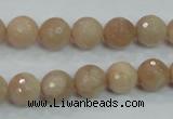 CMS84 15.5 inches 10mm faceted round moonstone gemstone beads